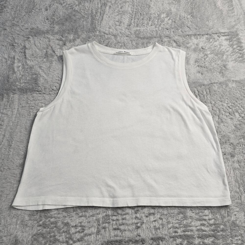 Reformation Jeans Organic Cotton Tank Top White Women's L Minimalist Basic Tee